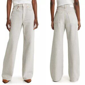 NWT New $295 RE/DONE 70s Ultra High Rise Wide Leg Jeans in Greyish Size 29